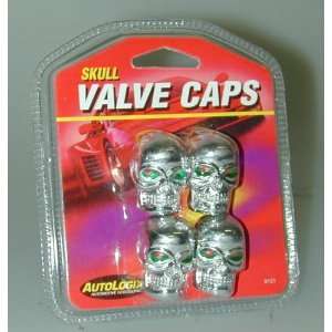  Chrome Skull Valve Caps (8131): Automotive