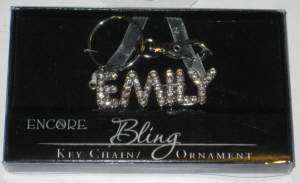 Bling Name Keychain EMILY Key Chain NIB FREE SHIP  