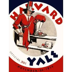 1934 Yale Bulldogs vs. Harvard Crimson 22 x 30 Canvas 