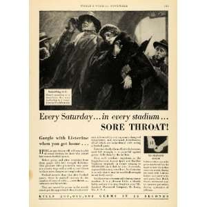  1929 Ad Sore Throat Listerine Mouthwash Dental Dentist 