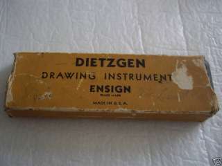 Vintage Dietzgen Drawing Instrument Set Ensign With Box  