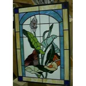  Stained glass WINDOW PANEL Flowers