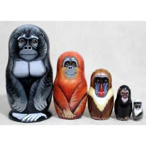  Apes & Monkeys Nesting Doll 5pc./6 Toys & Games