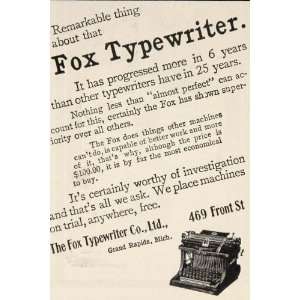   Typewriter Grand Rapids Michigan   Original Print Ad