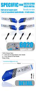 Blue Main Blade tail blade for Mini Helicopter 6020   1  