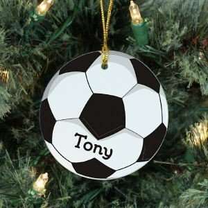   Personalized Name Soccer Ball Christmas Tree Ornament