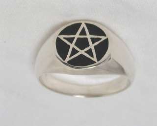 Pentagram Wicca Celtic Sterling Silver Ring Sz 5 r38  