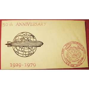 Cachet Of Airship Air Mail Flight, 50th Anniversary Of World Round 