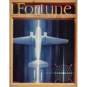1939 Fortune Cover Propeller Airplane Thomas Benrimo   Original Cover