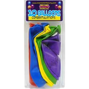   Factory Pack Of 10 Congratulations Latex Balloons: Toys & Games