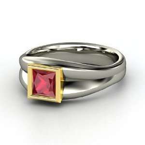  Akari Ring, Princess Ruby 14K White Gold Ring Jewelry