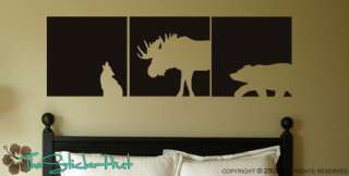 Wolf Moose Bear Panels Wall Art Decals Stickers 719  
