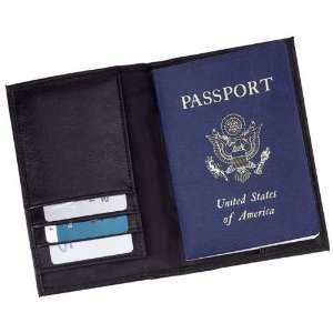    Embassy Black Leather Passport Holder/Wallet 