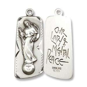  Sterling Silver Our Lady of Mental Peace Medal Pendant 
