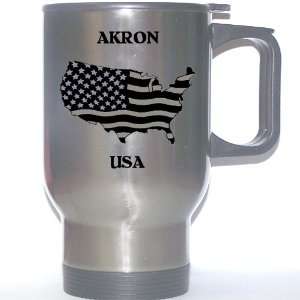  US Flag   Akron, Ohio (OH) Stainless Steel Mug: Everything 
