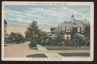 Postcard ST. PETERSBURG FL Bay St. & 7th Avenue1920s?  