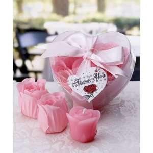  Rose Design Soap And Candle Bath Sets   Pink (Set of 24 