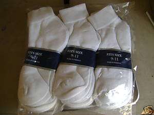 36 Pairs LOT Mens White ANKLE SOCKS SIZE 9 10 or 11  