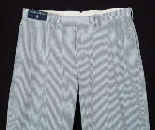 ralph lauren blue white seersucker pants size 35 x 30