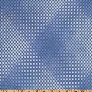   Crepe Knit Check Blue/White Fabric By The Yard: Arts, Crafts & Sewing