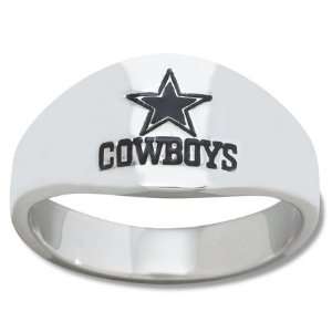 Dallas Cowboys Logo Mens Enamel Band Ring (Size 10)  