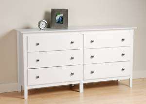 NEW Berkshire White Six Drawer Double Bedroom Dresser  
