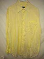 GIANLUCA ISAIA NAPOLI Yellow Dress Shirt 44 17.5 x 35  