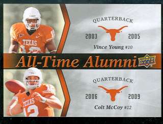 TEXAS LONGHORNS CLEVELAND BROWNS VINCE YOUNG COLT MCCOY NEW 2011 