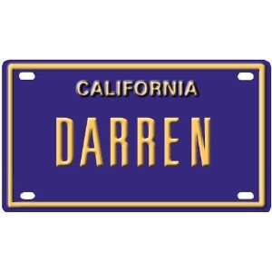  Darren Mini Personalized California License Plate 