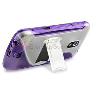 Blue+Purple TPU Stand Hard Case+Privacy LCD SP For Samsung Galaxy 