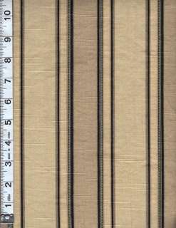 Richloom Screen Print Decorator Fabric ~ Striped Tan, Green, Black 