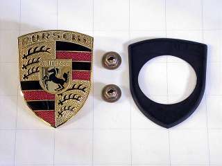 Porsche 957 (08 09) Hood Emblem crest badge kit GENUINE  
