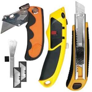  Troy PA5572 3 Piece Knife Box Cutter Utility Knives Set 