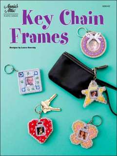 KEY CHAIN FRAMES, Plastic Canvas Pattern Leaflet, 5 Photo Key Chain 