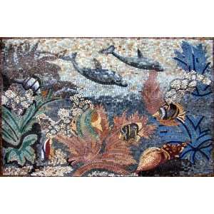   35x55 Sea Theme Marble Mosaic Art Tile Pool Or Bath: Home Improvement