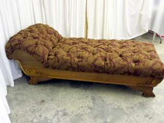 Antique 1800s Chaise Lounger New Upholstery EXTRA NICE  