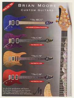 1996 Brian Moore Custom Guitars MC/1 C 90 C 70 C 50 Print Ad  