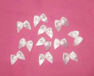100PC WHITE BUTTERFLY SATIN BOW CENTERS HAIR RIBBON A17  