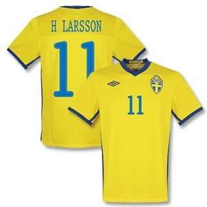 10 11 Sweden Home Jersey + H Larsson 11 