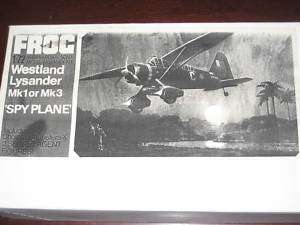 FROG Westland Lysander Mk1 or Mk3 Spyplane 1/72  