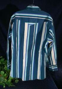 Turquoise/White Stripe WRANGER Western Snap Front Shirt  