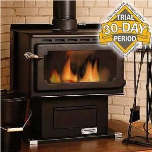 Mountaineer Wood Stove with Blower (Black) (38H x 28W x 20D 