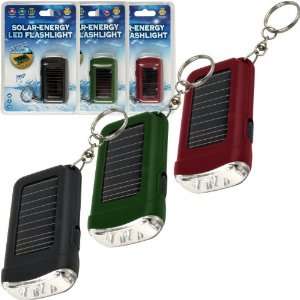  Set of 3   Solar Energy LED Flashlight w/ Keychain 