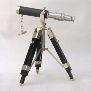   SIMPLEA HANDTOOLED HANDCRAFTED PEWTER TELESCOPE