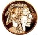 1oz Copper Bullion Buffalo Head Design Large Coin  
