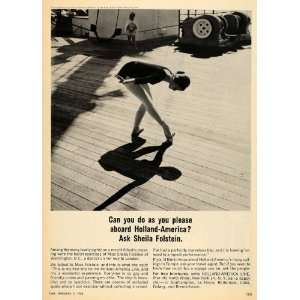 1964 Ad Holland American Line Cruise Sheila Folstein   Original Print 