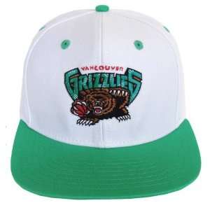  Vancouver Grizzlies Retro Snapback Cap Hat White Teal 