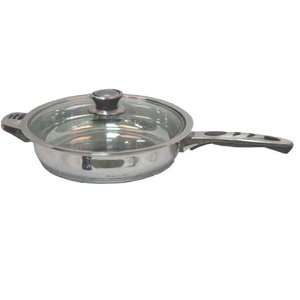 Alpha Stainless Steel 12 Inch Fry Pan with Glass Lid  