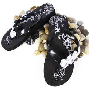 Diva BLING FLIP FLOPS! Large Rhinestone accents very sparkly  