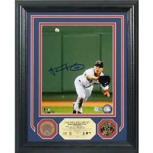 BSS   Jacoby Ellsbury Autographed Photomint w/ Gold and Infield Dirt 